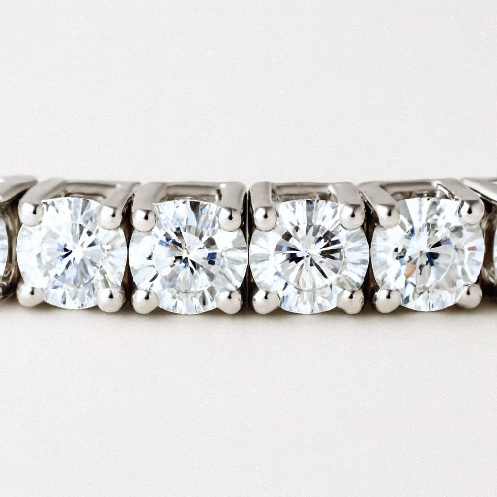 Moissanite Tennis Bracelet in 925 Sterling Silver, close-up detail