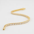 Gold moissanite tennis bracelet, gold plated sterling silver