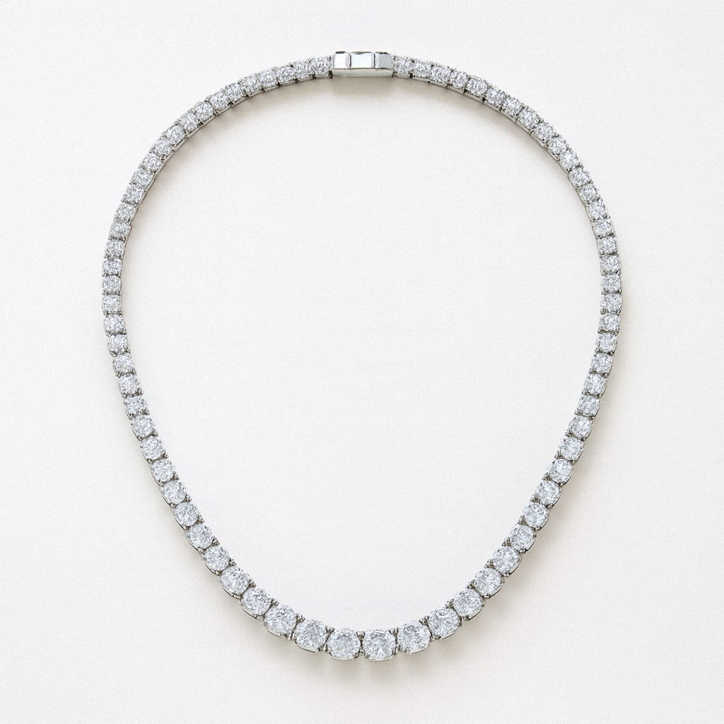 Moissanite tennis necklace in 925 sterling silver