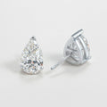 Pear Moissanite Stud Earrings in 925 Sterling Silver, product view