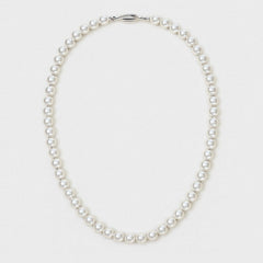 Pearl Necklace, Classic Freshwater Pearl Strand, 925 Sterling Silver Clasp