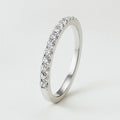 Moissanite Eternity Ring, Half Eternity Band in 925 Sterling Silver, product view