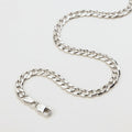 Mens Silver Cuban Link Chain, Solid 925 Sterling Silver Curb Necklace, product view