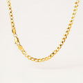 Gold Cuban Chain Necklace, Gold Plated 925 Sterling Silver Curb Chain, product view