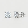 Moissanite Stud Earrings, Classic Four-Prong Solitaire Studs in 925 Sterling Silver, product view