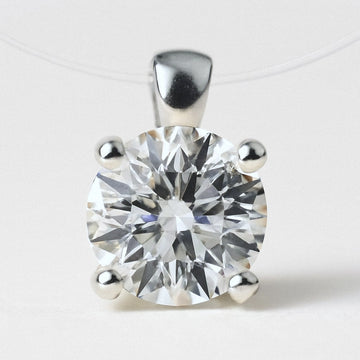 Floating Moissanite Necklace, Invisible Illusion Pendant, Sterling Silver Clasp