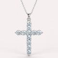 Moissanite Cross Necklace, 925 Sterling Silver Cross Pendant, product view