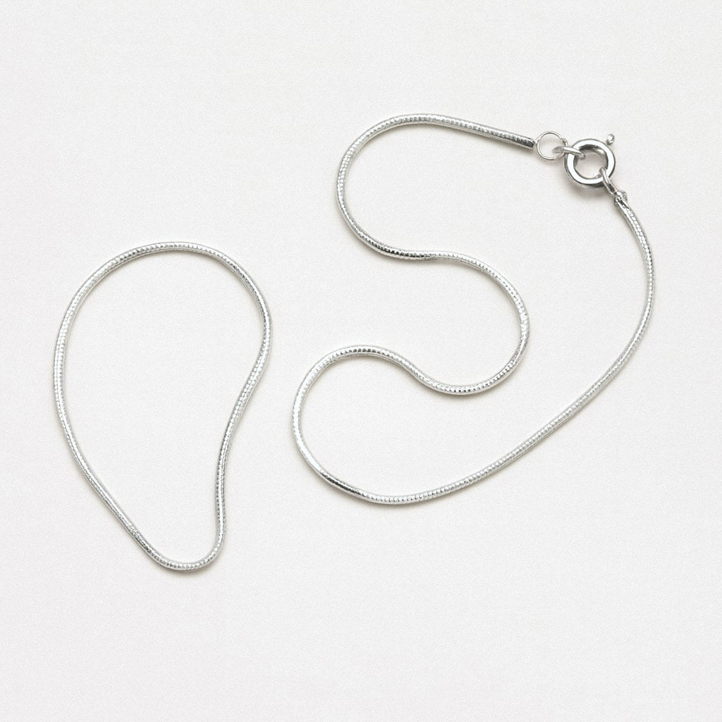 Silver Snake Chain Necklace, Solid 925 Sterling Silver, product view