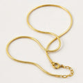 Gold Snake Chain Necklace, 18k Gold Plated 925 Sterling Silver, product view