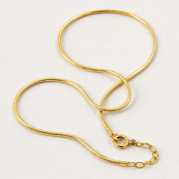 Gold Snake Chain Necklace, 18k Gold Plated 925 Sterling Silver