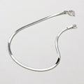Silver Herringbone Chain Necklace, Flat 925 Sterling Silver Chain, product view