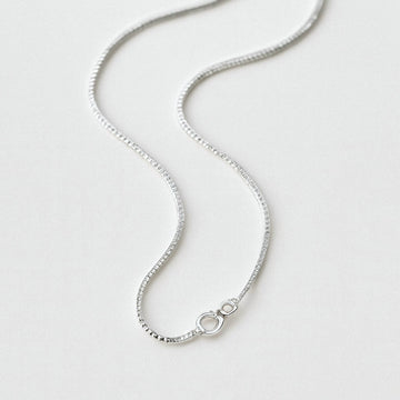 Silver Box Chain Necklace, Solid 925 Sterling Silver Pendant Chain