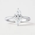 Marquise Moissanite Ring, 2ct Marquise Solitaire in 925 Sterling Silver, product view