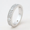 Pavé Moissanite Band Ring, Double Row Eternity Band in 925 Sterling Silver, product view