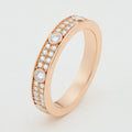 Rose Gold Pavé Moissanite Band Ring, Double Row in 18k Rose Gold Plated Sterling Silver, product view