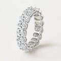 Oval Moissanite Eternity Ring, Full Eternity Band in 925 Sterling Silver, product view