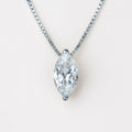 Marquise Moissanite Necklace, Teardrop Solitaire Pendant in 925 Sterling Silver, product view