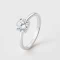 Oval Moissanite Ring, Oval Solitaire Engagement Ring in 925 Sterling Silver, product view