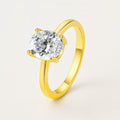 Gold Oval Moissanite Ring, Oval Solitaire Engagement Ring in 18k Gold Plated Sterling Silver, product view