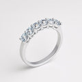 Seven Stone Moissanite Stacking Ring, 925 Sterling Silver, product view