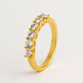 Gold Seven Stone Moissanite Stacking Ring, 18k Gold Plated Sterling Silver, product view