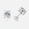 Oval Moissanite Stud Earrings, 925 Sterling Silver, product view