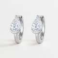 Pear Moissanite Huggie Earrings, 925 Sterling Silver, product view