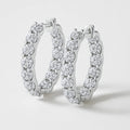 Pavé Hoop Earrings, Inside-Out Moissanite Hoops in 925 Sterling Silver, product view