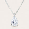 Pear Moissanite Necklace, Teardrop Solitaire Pendant in 925 Sterling Silver, product view