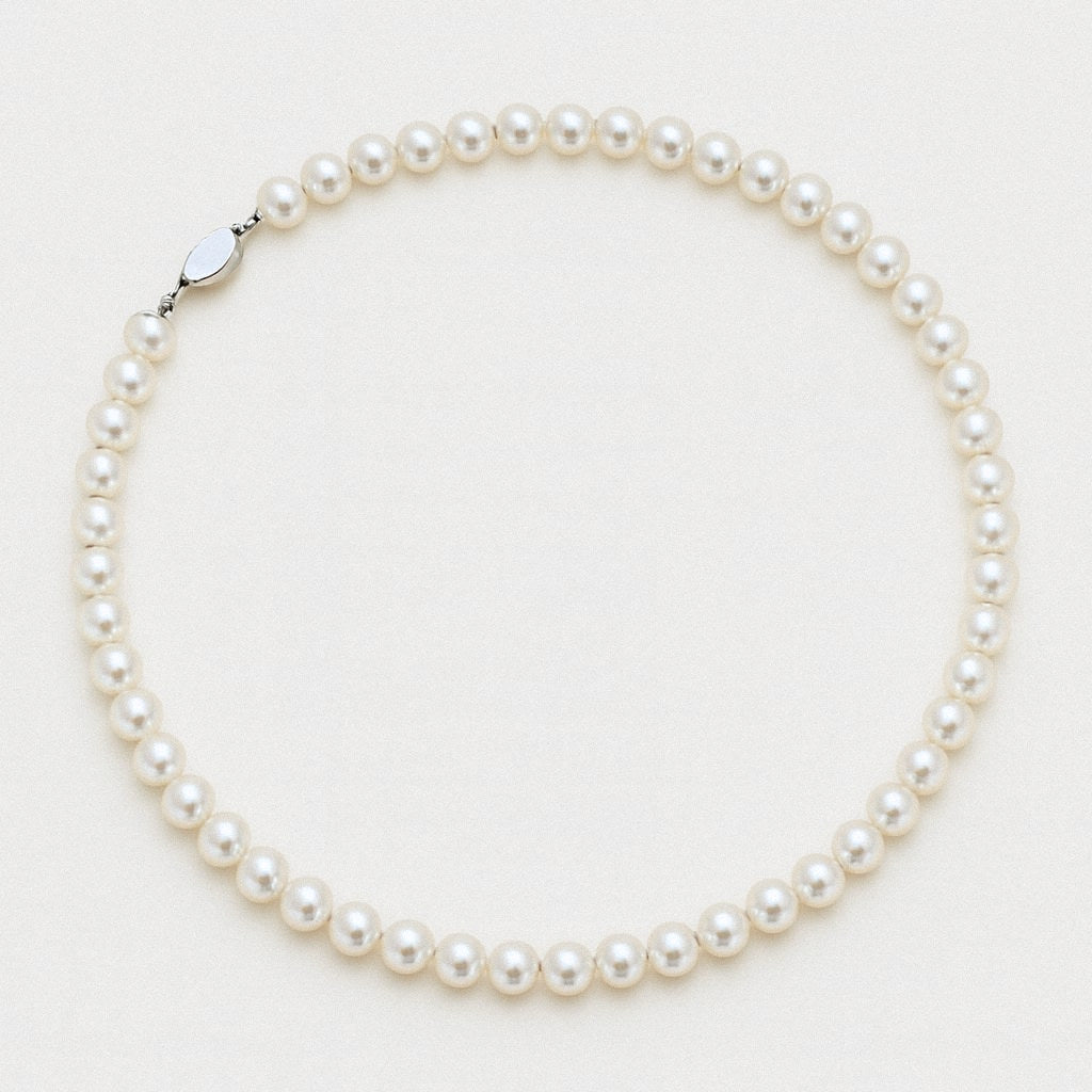 Pearl Necklace 8-10mm, Statement Freshwater Pearl Strand with Gift Box, product view