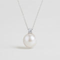 Single Pearl Pendant Necklace, Large Freshwater Pearl Drop 9mm to 13mm, product view
