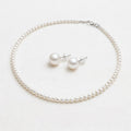 Dainty freshwater pearl necklace and pearl stud earrings set