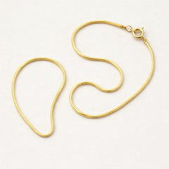 Gold Snake Chain Necklace, Gold Plated 925 Sterling Silver