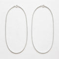 Silver layering necklace set, snake chain and box chain, 925 sterling silver